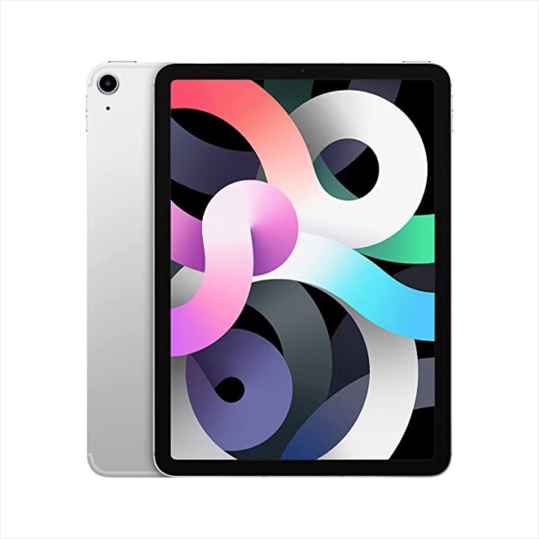 جهاز iPad Air موديل  2020 من Apple (مقاس 10.9 إنش، Wi-Fi + Cellular، سعة تخزين 64GB) - فضي (الجيل الرابع) احصل على أحدث جهاز iPad Air 2020 من Apple بمقاس 10.9 إنش، Wi-Fi + Cellular وسعة تخزين 64GB باللون الفضي. اشترِ الآن واستمتع بأداء رائع!
